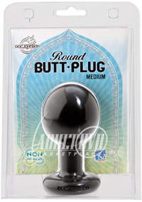 Round Butt Plug Medium Black
