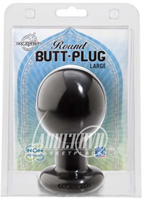 Round Butt Plug Large Black