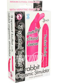 3 Speed Bullet W Rabbit Stimulator Pink