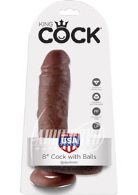King Cock 8 Cock W/balls Brown