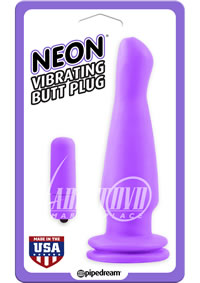 Neon Vibrating Butt Plug Purple