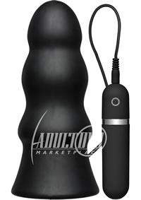 Vibrating Silicone Butt Plug 7.5 Black