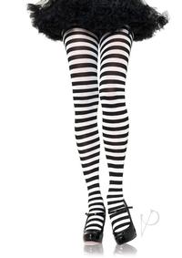 Striped Tights 3x-4x Black/white