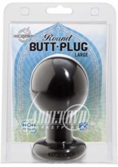 Round Butt Plug Large Black